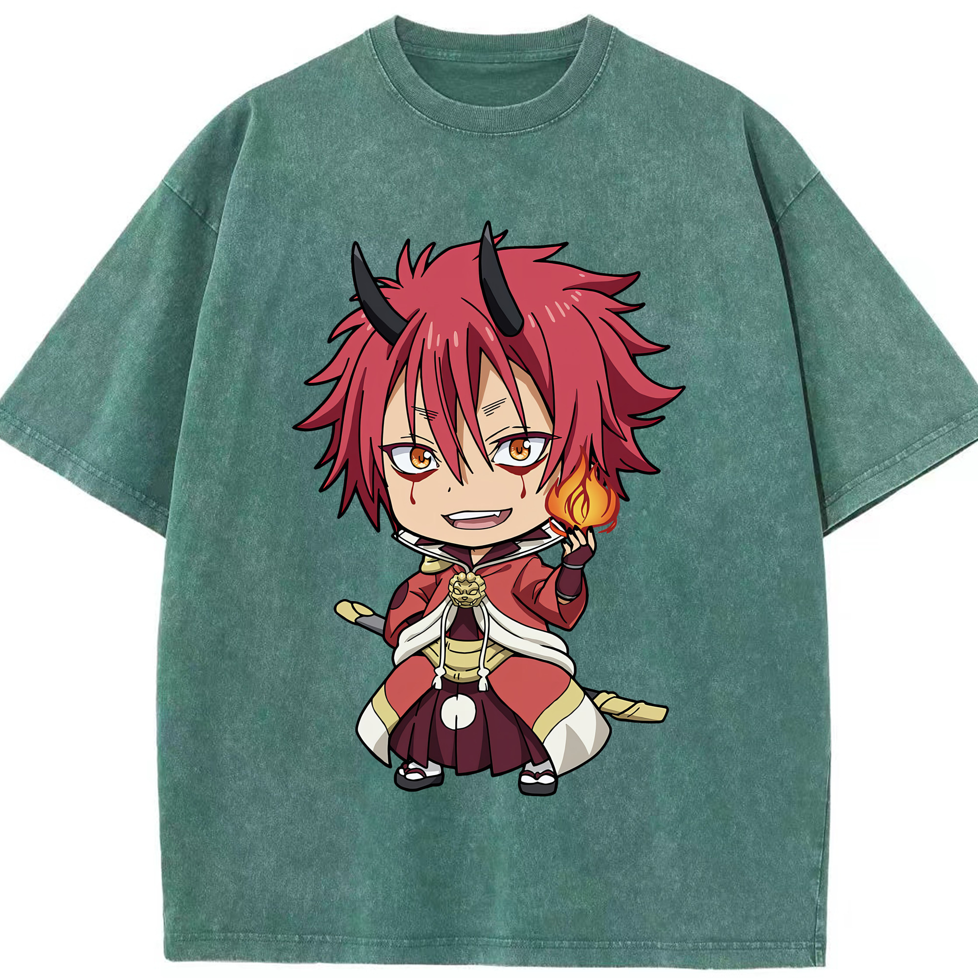 （画像用） 転スラ Regarding Reincarnated to Slime 綿100% ヴィンテージ風 半袖Tシャツ（フロントプリント）